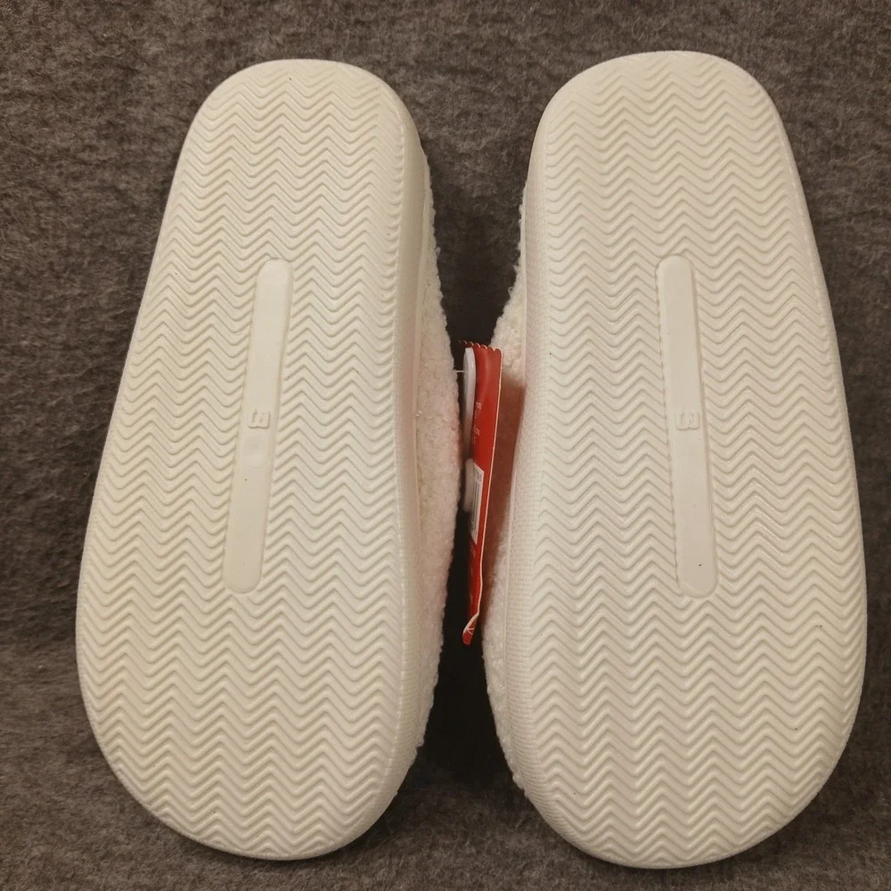 Ashland Slippers Kids Size 3 White Red Cherry Valentine's Day Sherpa House Shoes